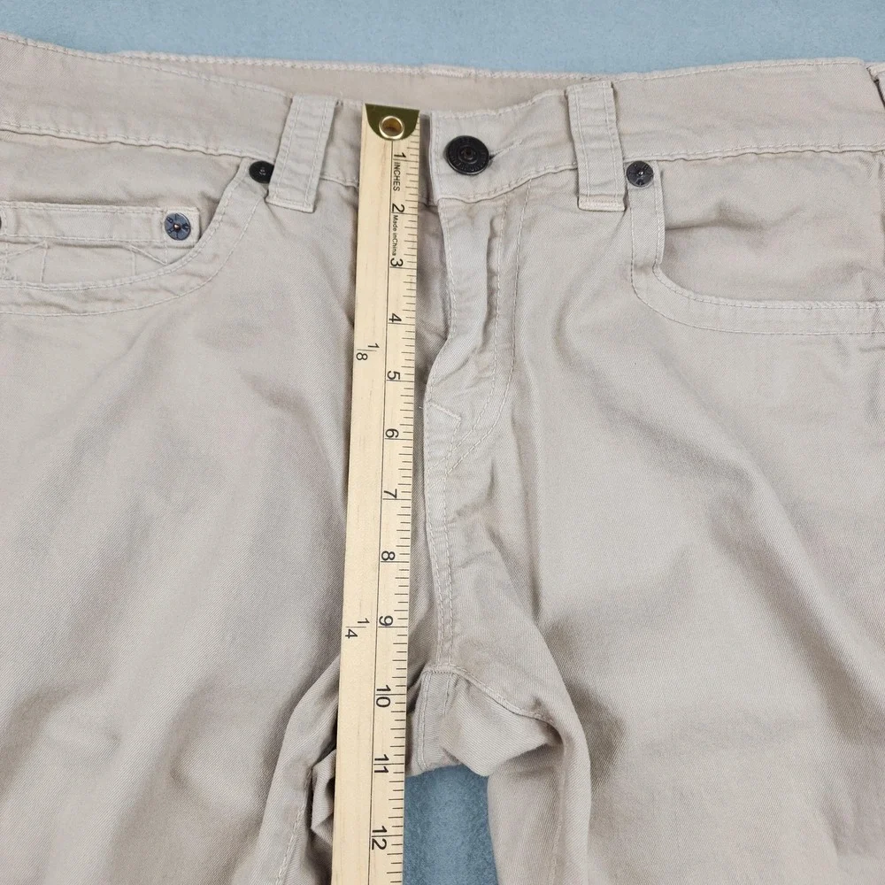 True Religion Bobby Jeans Mens 32x32 Beige Straight Stretch Cotton Denim Casual